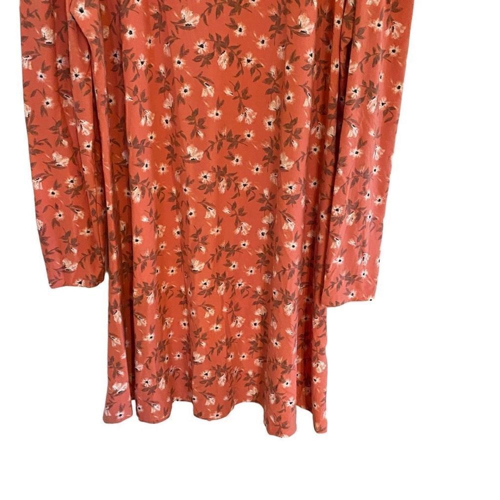 SO Plus size XXL floral rust color orange long sleeve cowl neck dress prairie La - Picture 5 of 7